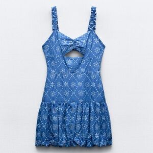 Zara open patchwork mini dress